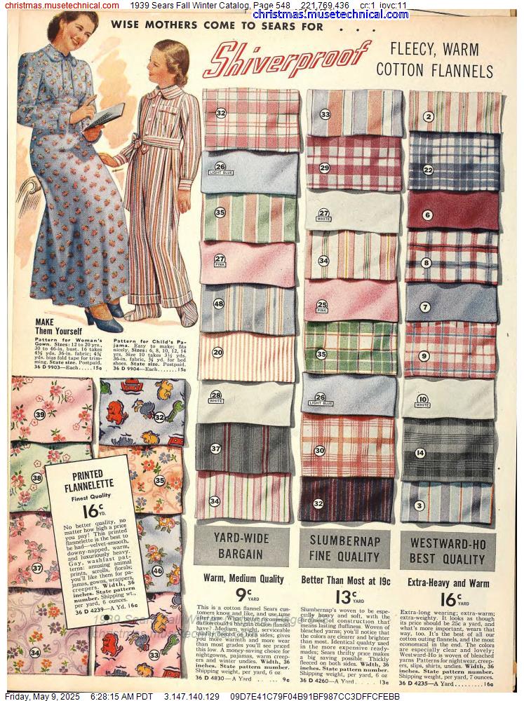 1939 Sears Fall Winter Catalog, Page 548