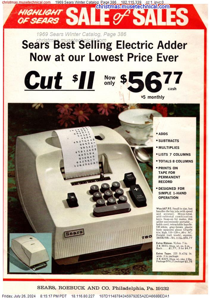 1969 Sears Winter Catalog, Page 386