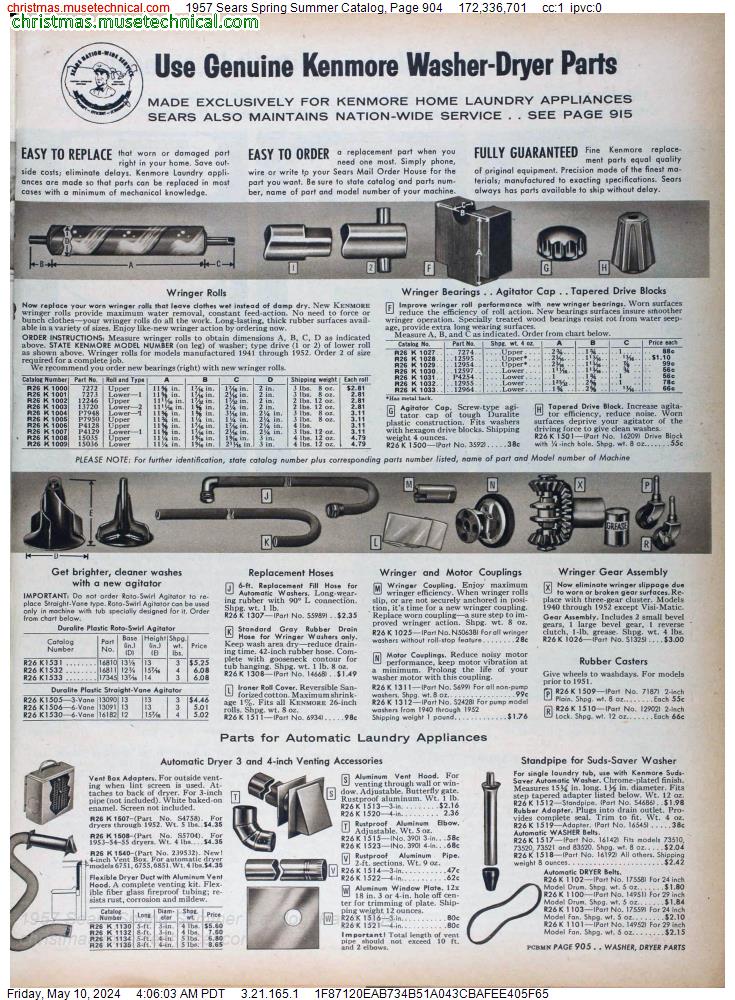 1957 Sears Spring Summer Catalog, Page 904