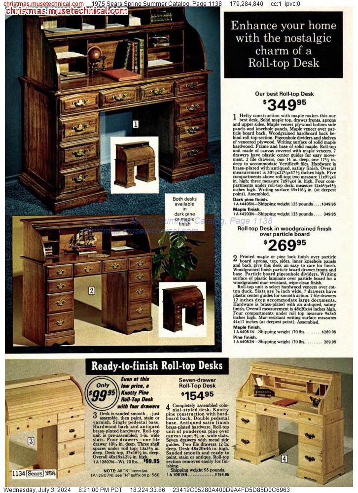 1975 Sears Spring Summer Catalog, Page 1138