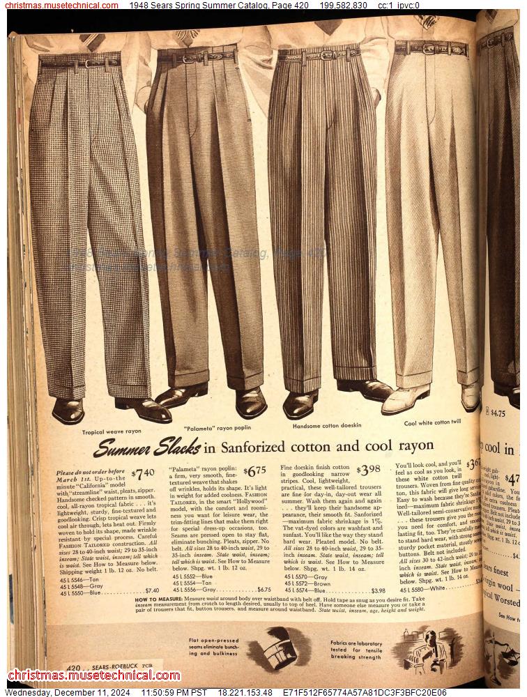 1948 Sears Spring Summer Catalog, Page 420