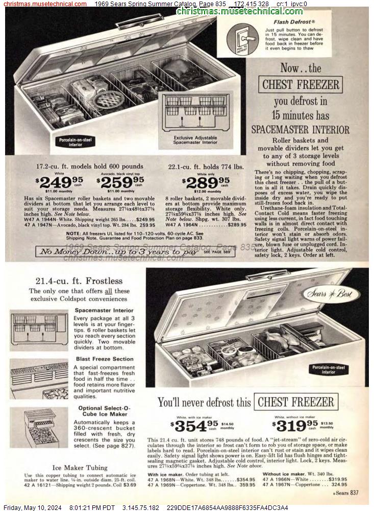 1969 Sears Spring Summer Catalog, Page 835