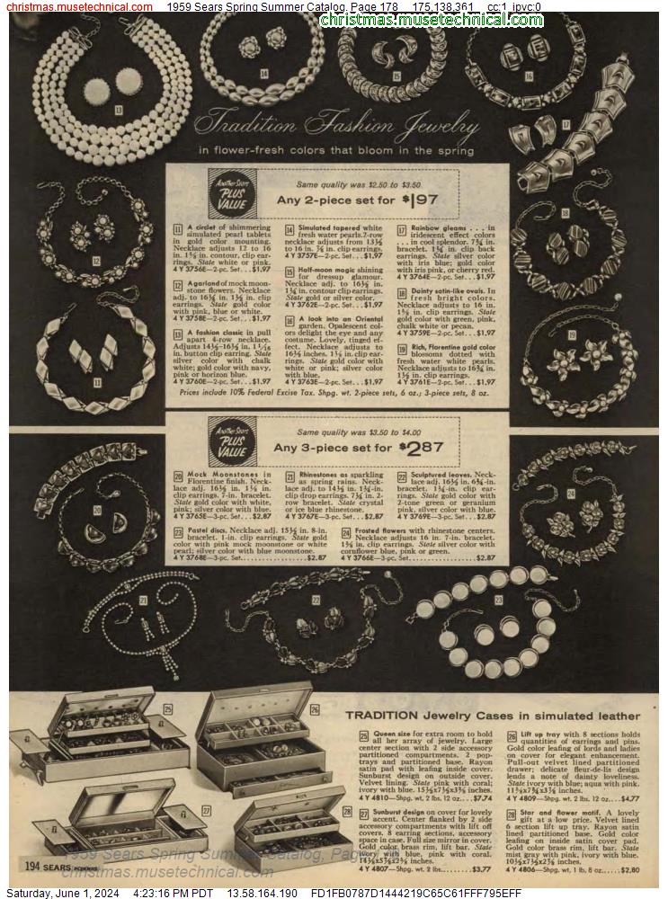 1959 Sears Spring Summer Catalog, Page 178