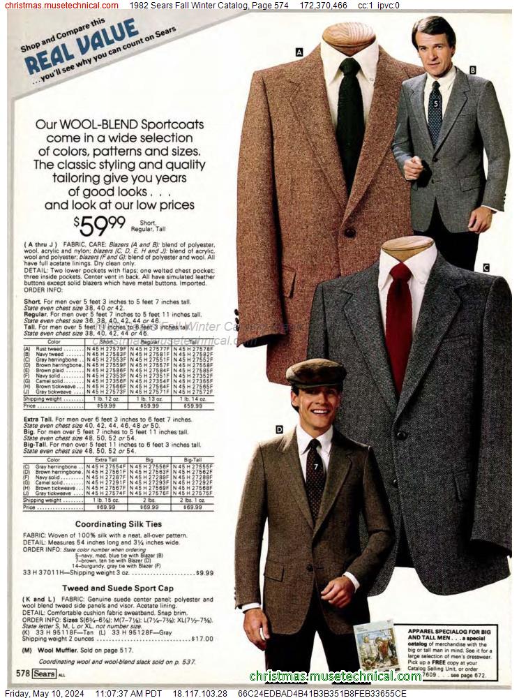 1982 Sears Fall Winter Catalog, Page 574