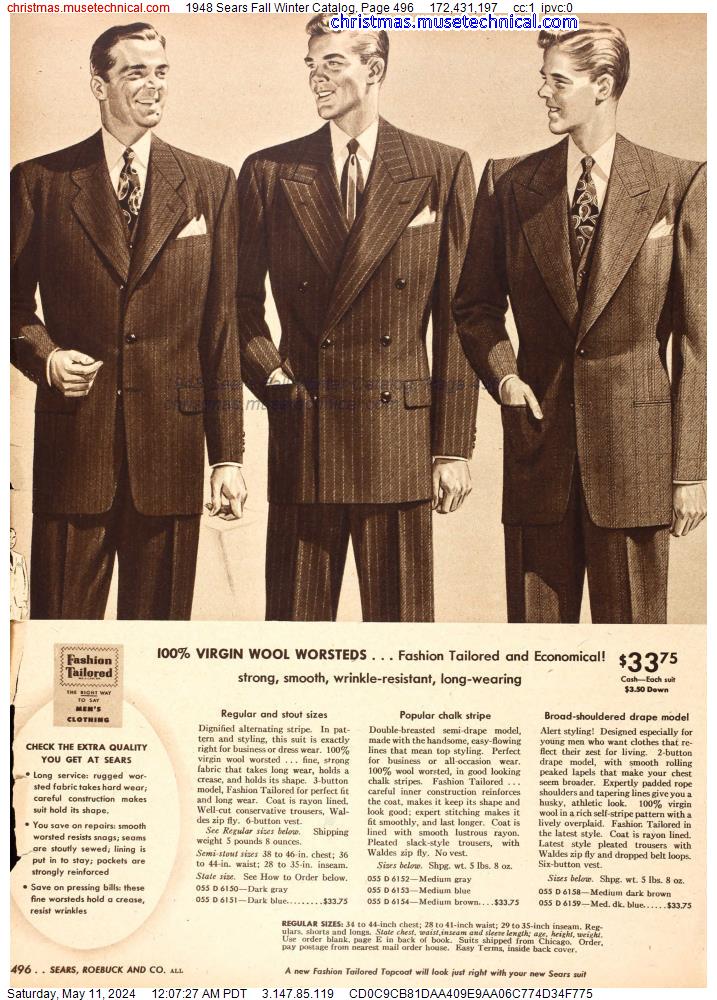 1948 Sears Fall Winter Catalog, Page 496