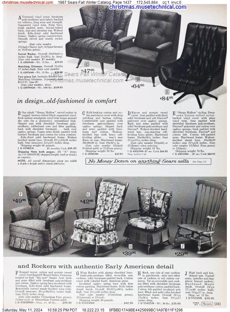 1967 Sears Fall Winter Catalog, Page 1437