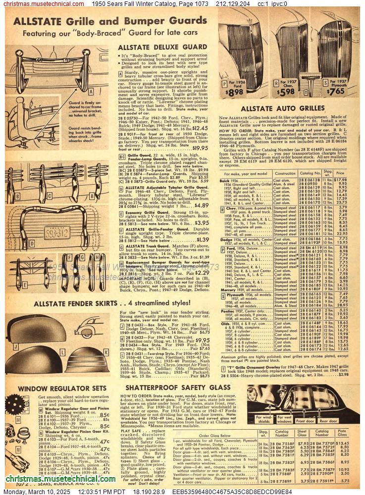 1950 Sears Fall Winter Catalog, Page 1073