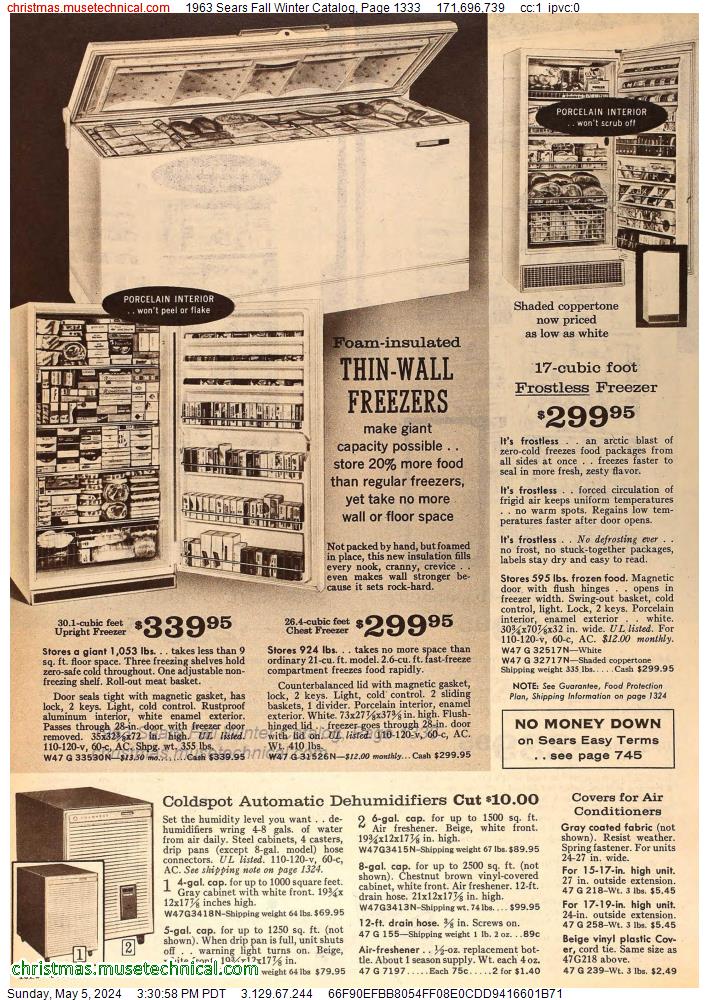 1963 Sears Fall Winter Catalog, Page 1333