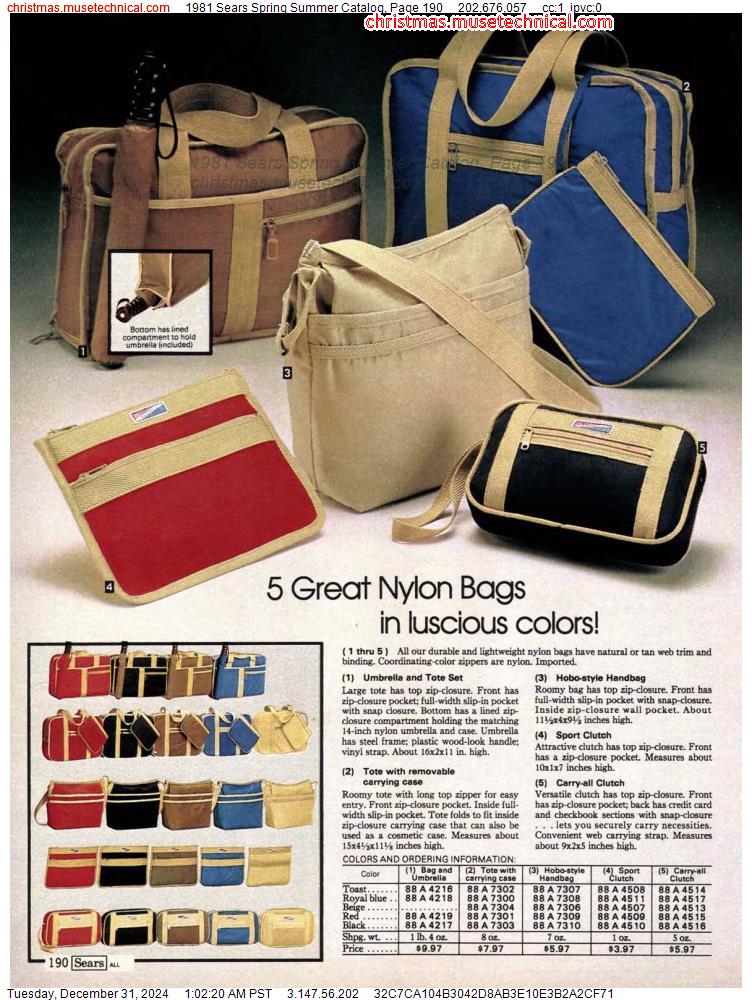 1981 Sears Spring Summer Catalog, Page 190