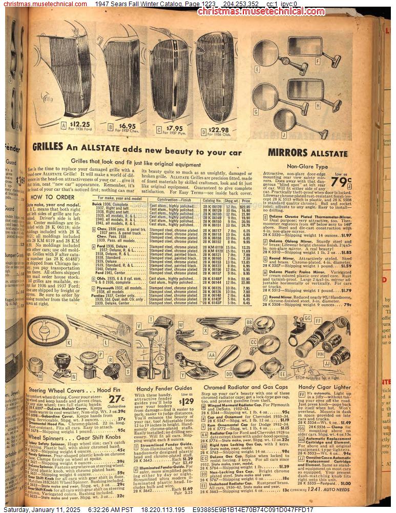 1947 Sears Fall Winter Catalog, Page 1223