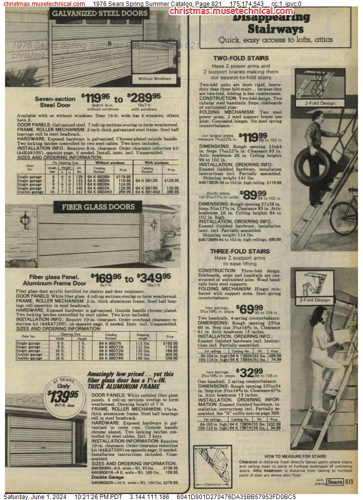1976 Sears Spring Summer Catalog, Page 821