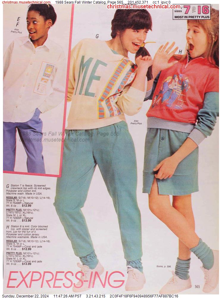 1988 Sears Fall Winter Catalog, Page 565