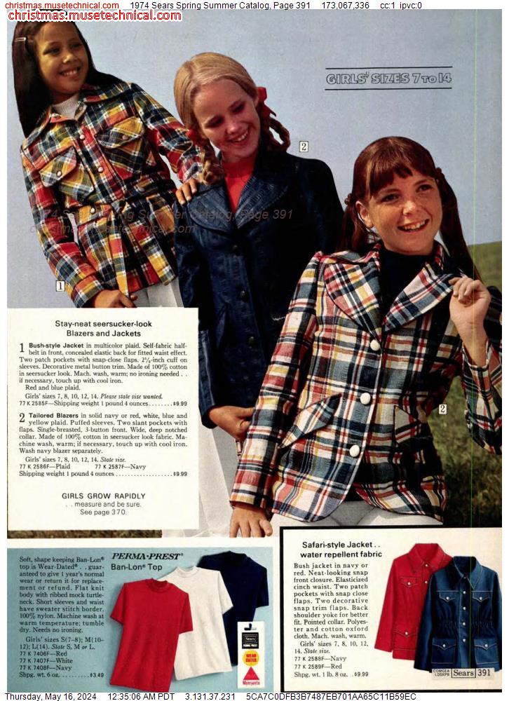 1974 Sears Spring Summer Catalog, Page 391
