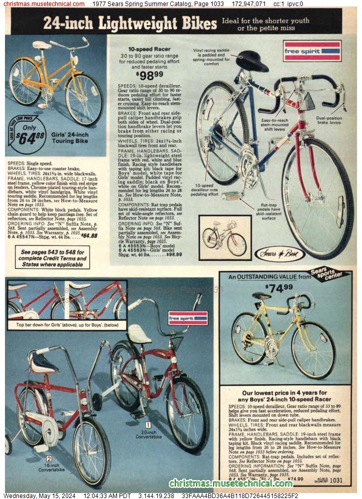 1977 Sears Spring Summer Catalog, Page 1033