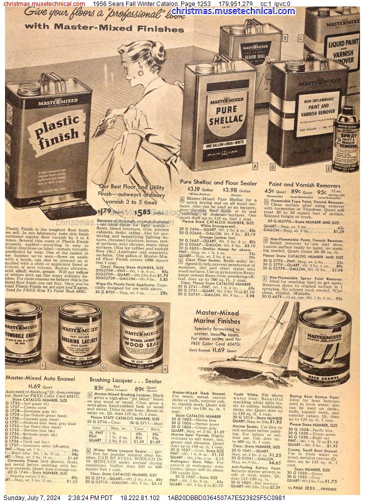 1956 Sears Fall Winter Catalog, Page 1253