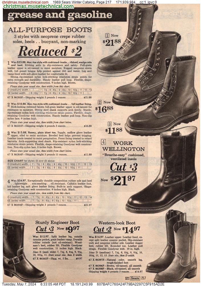 1969 Sears Winter Catalog, Page 217