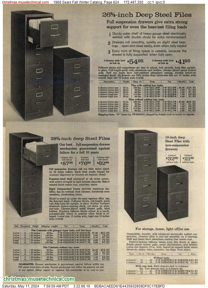 1968 Sears Fall Winter Catalog, Page 624