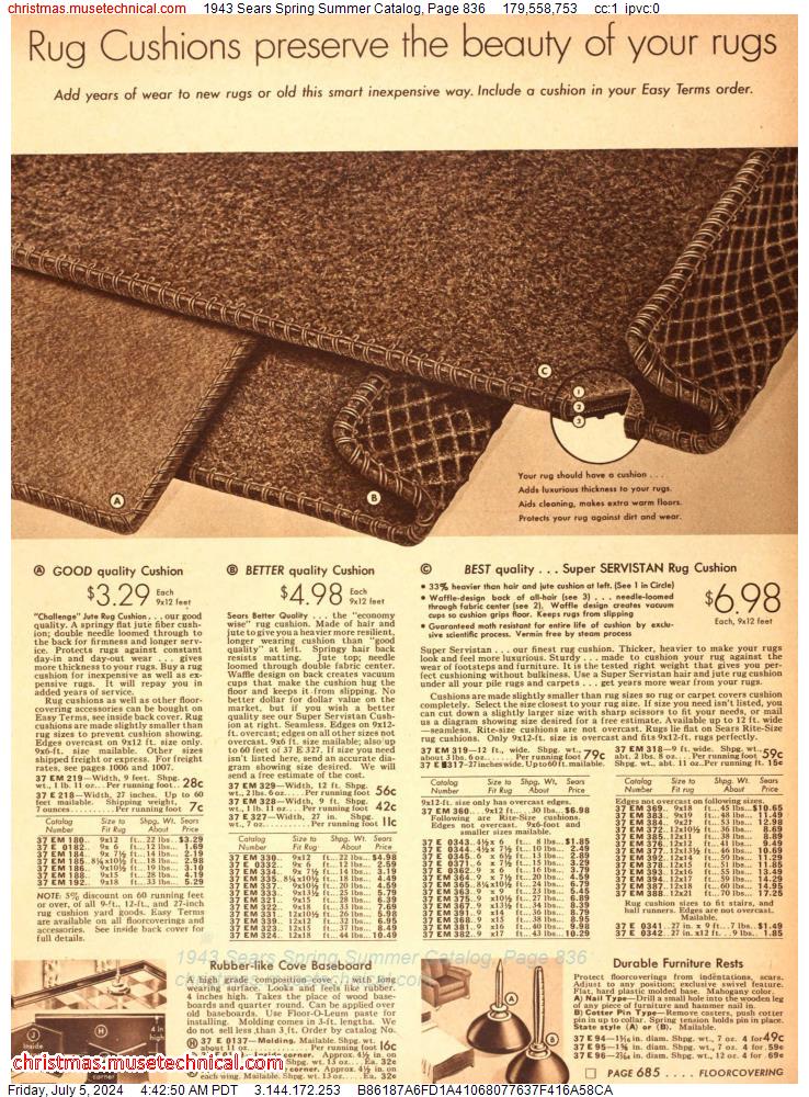 1943 Sears Spring Summer Catalog, Page 836
