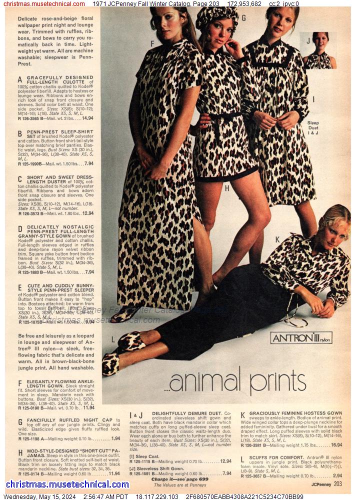 1971 JCPenney Fall Winter Catalog, Page 203
