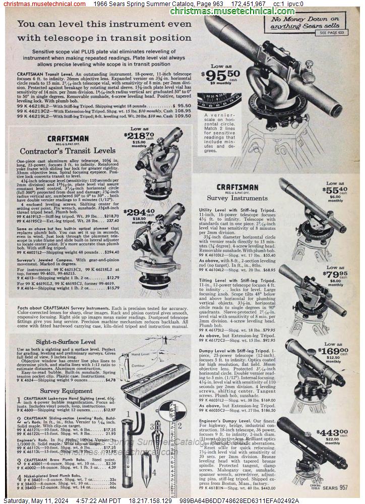 1966 Sears Spring Summer Catalog, Page 963