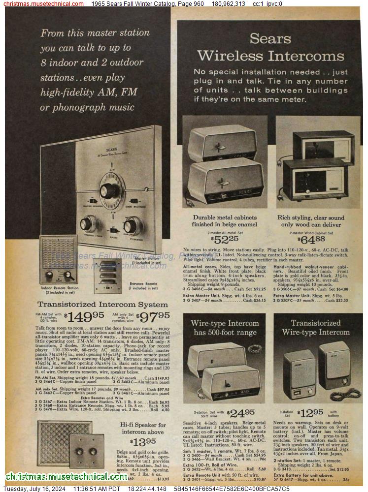 1965 Sears Fall Winter Catalog, Page 960