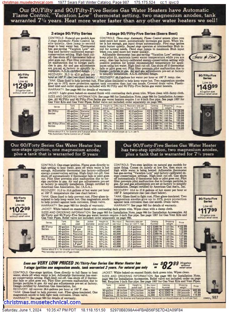 1977 Sears Fall Winter Catalog, Page 987