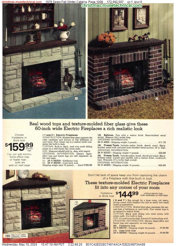 1976 Sears Fall Winter Catalog, Page 1006