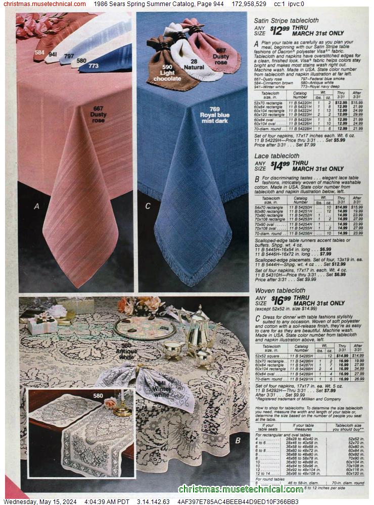 1986 Sears Spring Summer Catalog, Page 944