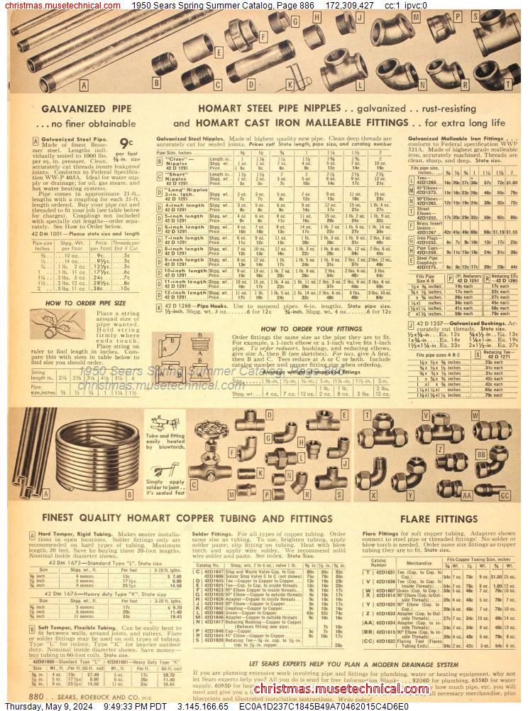 1950 Sears Spring Summer Catalog, Page 886