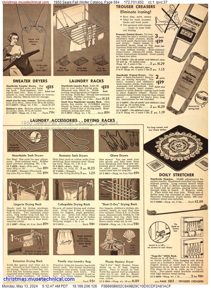1950 Sears Fall Winter Catalog, Page 584