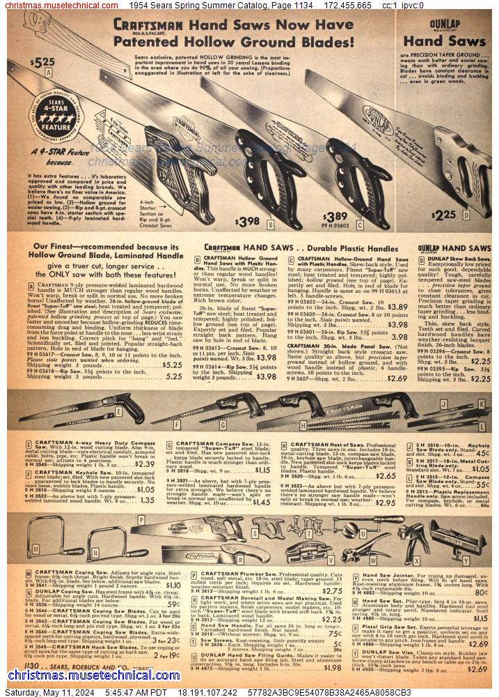 1954 Sears Spring Summer Catalog, Page 1134