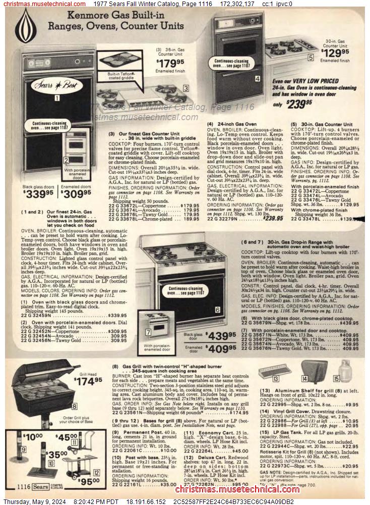 1977 Sears Fall Winter Catalog, Page 1116