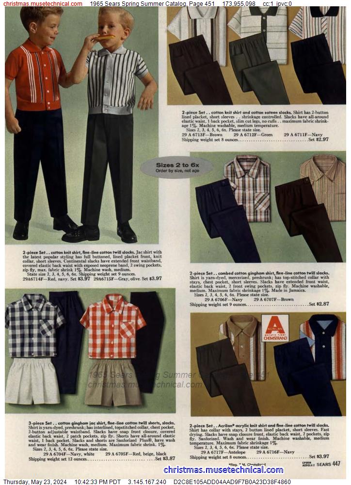 1965 Sears Spring Summer Catalog, Page 451