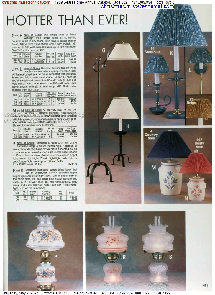1989 Sears Home Annual Catalog, Page 502