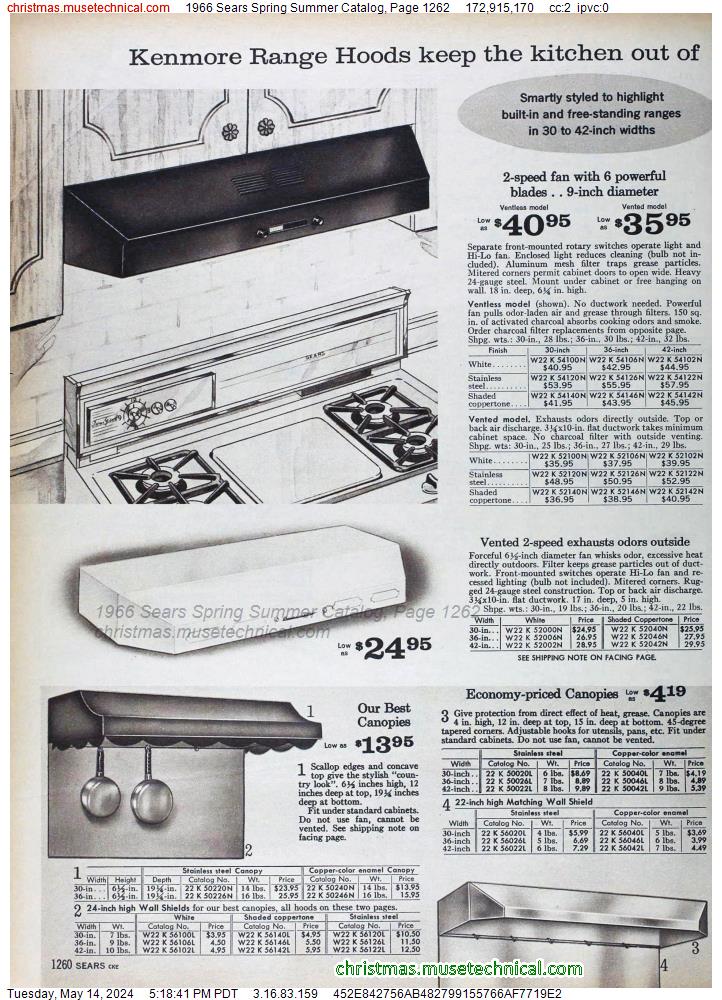 1966 Sears Spring Summer Catalog, Page 1262