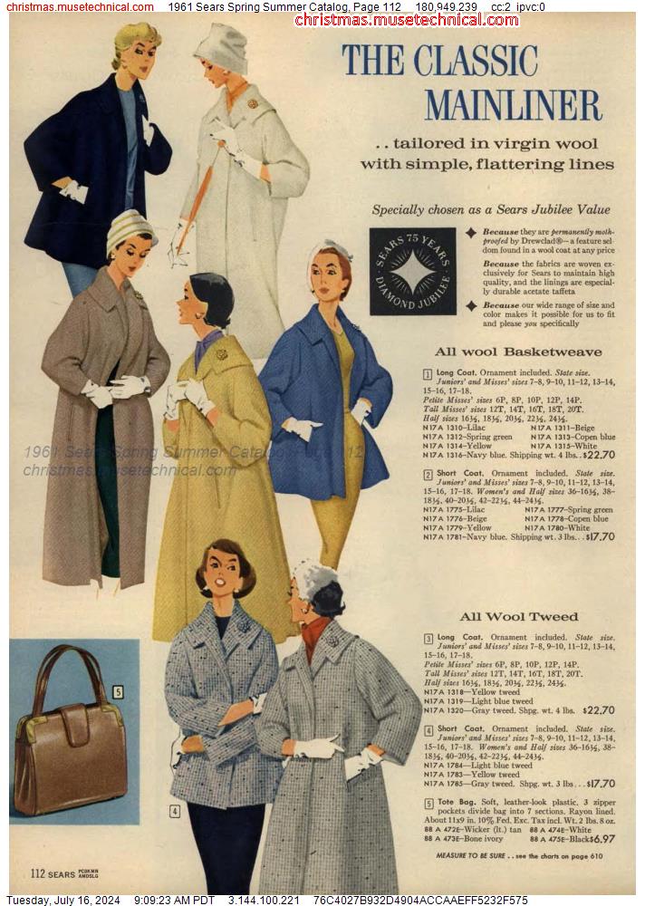 1961 Sears Spring Summer Catalog, Page 112
