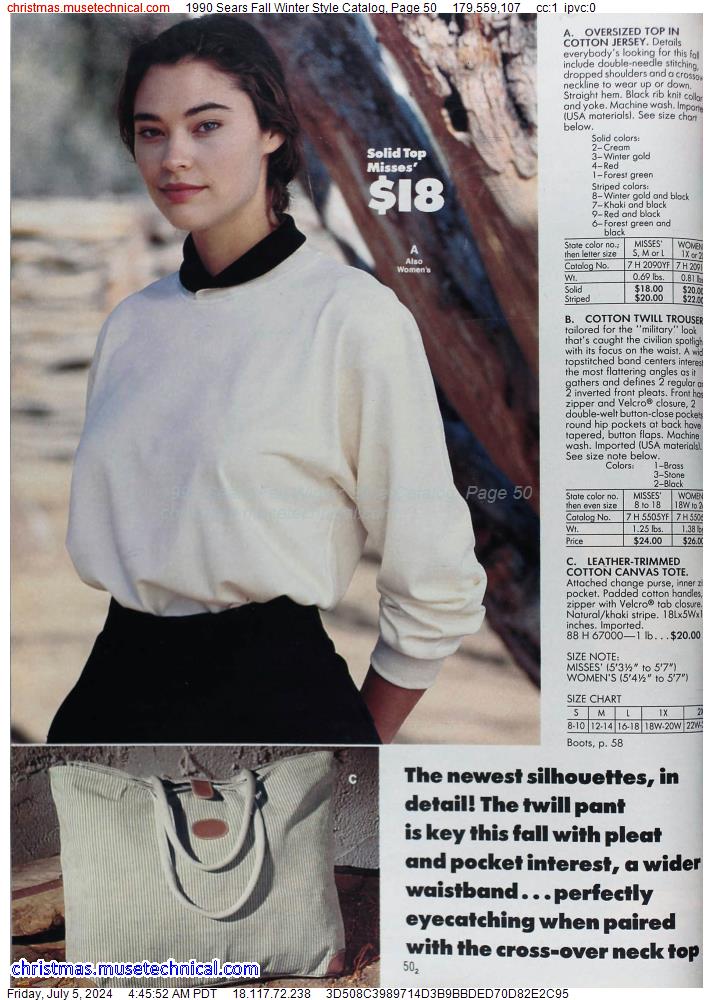 1990 Sears Fall Winter Style Catalog, Page 50