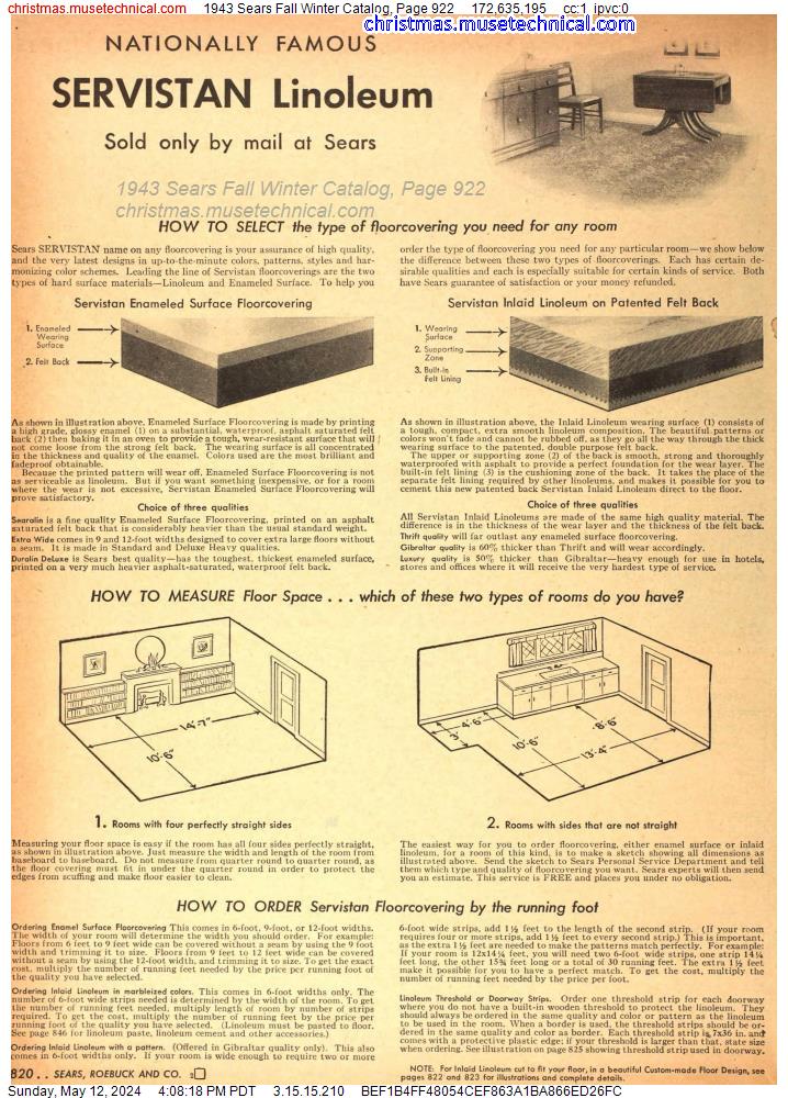 1943 Sears Fall Winter Catalog, Page 922