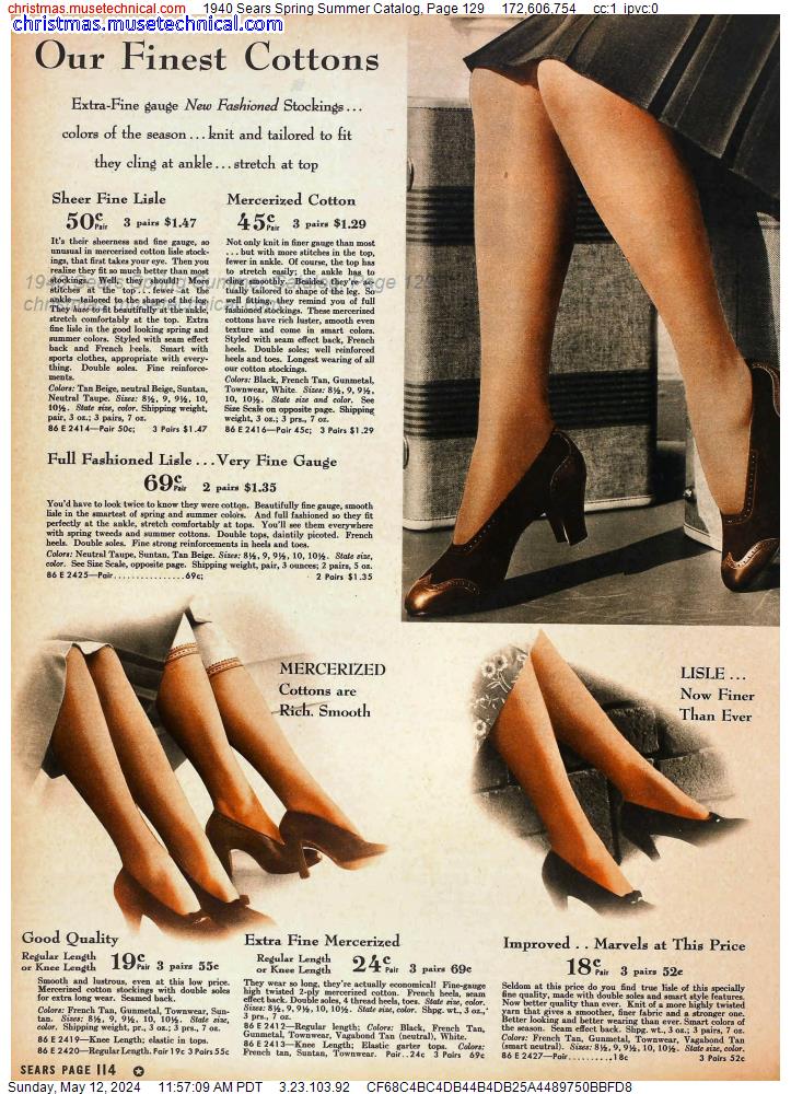 1940 Sears Spring Summer Catalog, Page 129