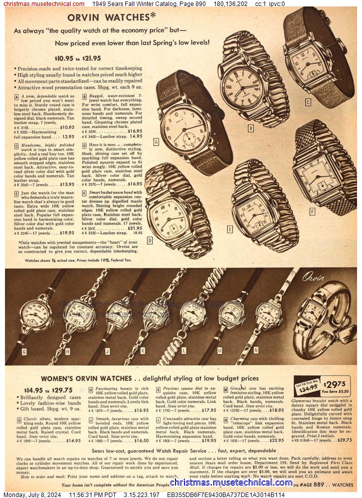 1949 Sears Fall Winter Catalog, Page 890