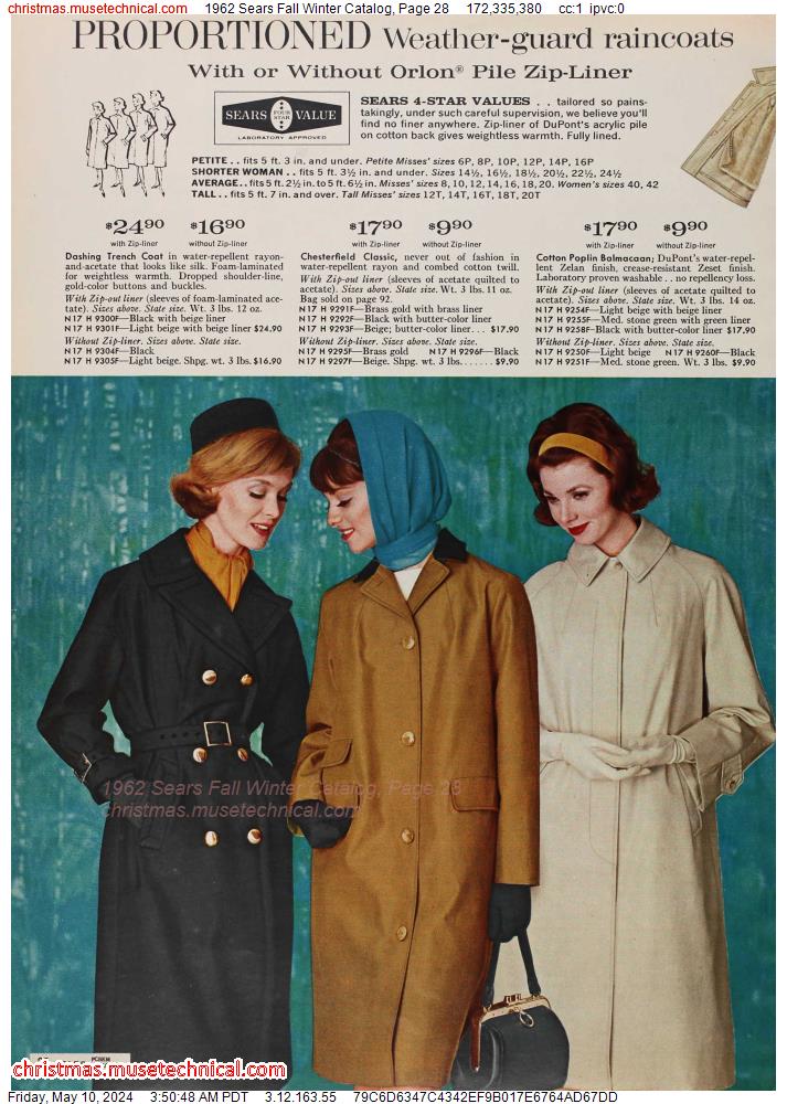 1962 Sears Fall Winter Catalog, Page 28