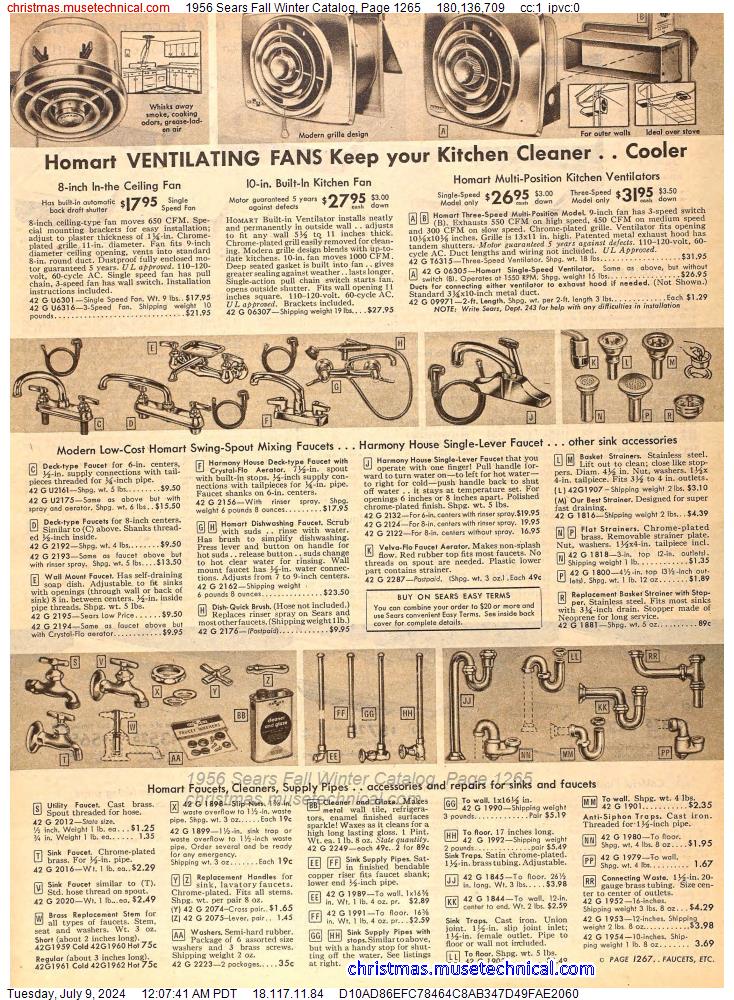 1956 Sears Fall Winter Catalog, Page 1265