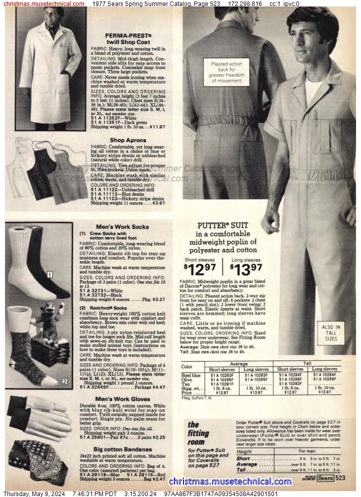 1977 Sears Spring Summer Catalog, Page 523