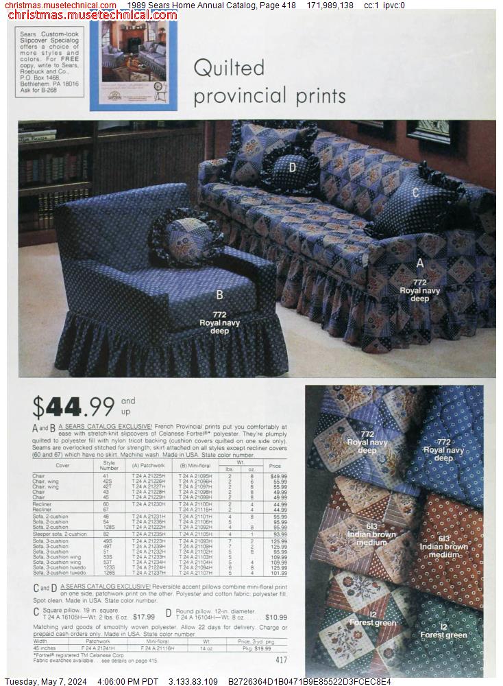 1989 Sears Home Annual Catalog, Page 418