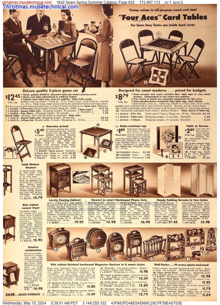 1942 Sears Spring Summer Catalog, Page 625