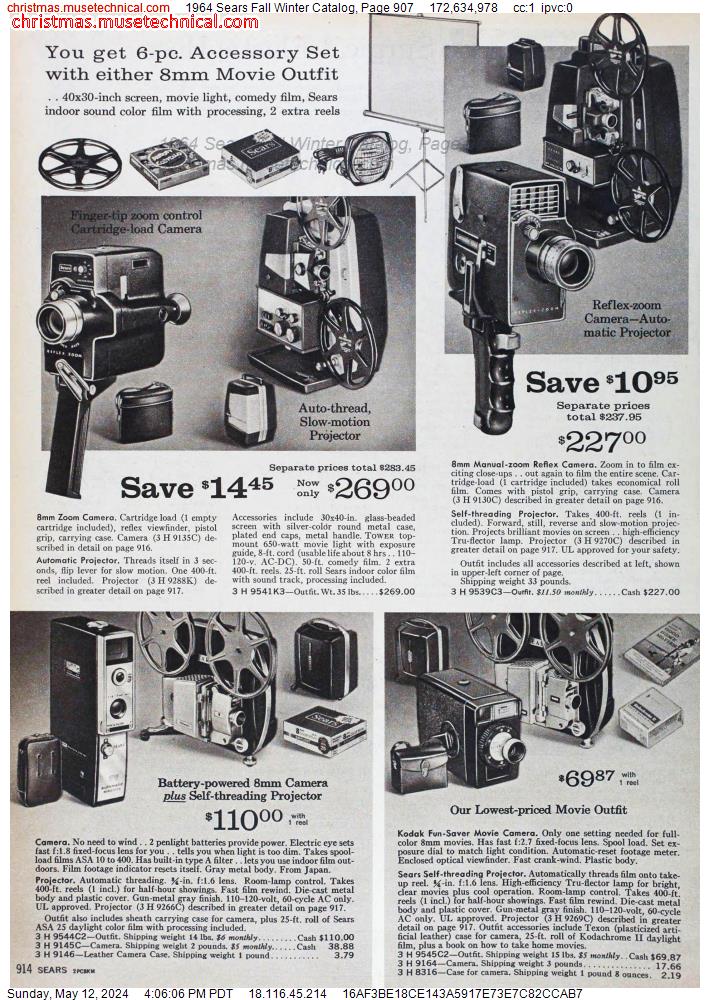 1964 Sears Fall Winter Catalog, Page 907