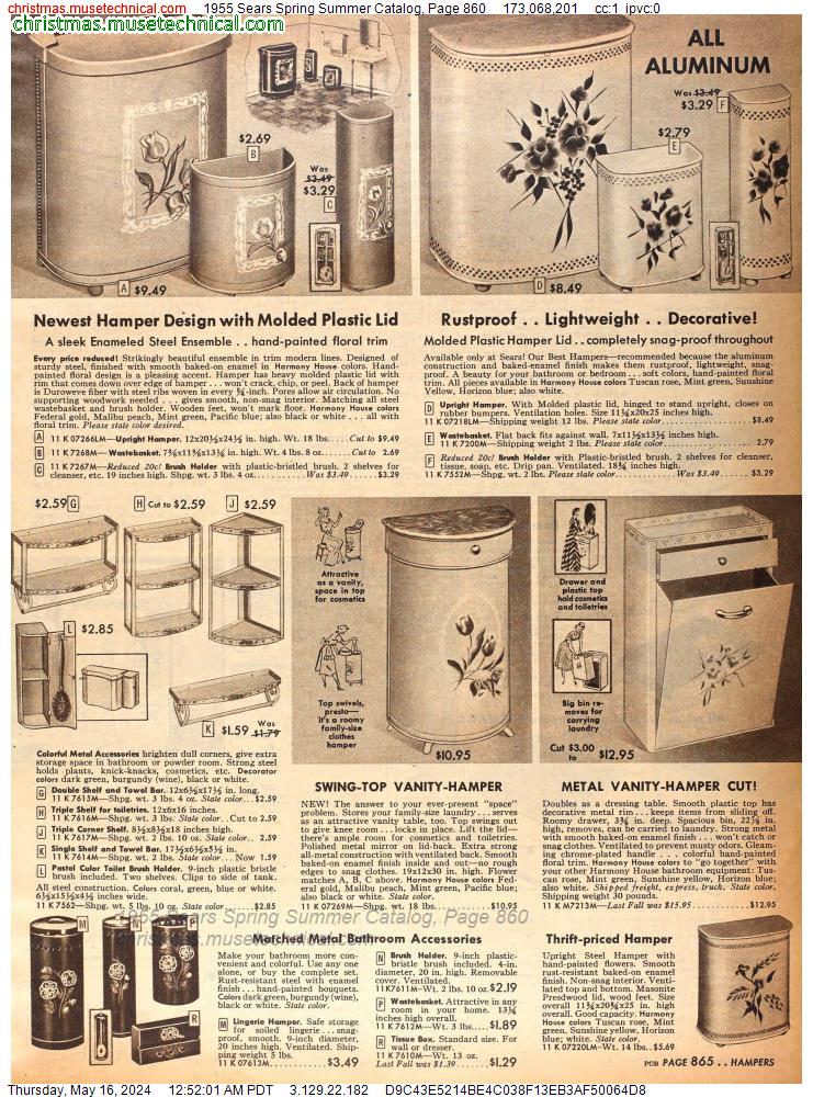 1955 Sears Spring Summer Catalog, Page 860