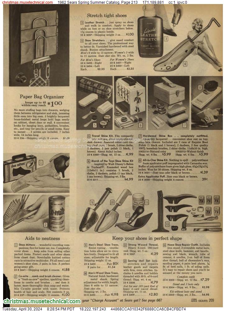 1962 Sears Spring Summer Catalog, Page 213