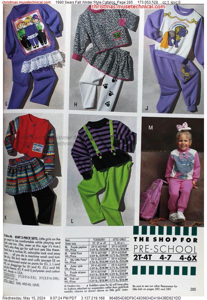 1990 Sears Fall Winter Style Catalog, Page 285