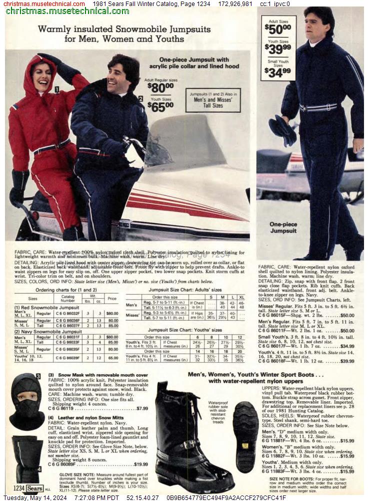1981 Sears Fall Winter Catalog, Page 1234